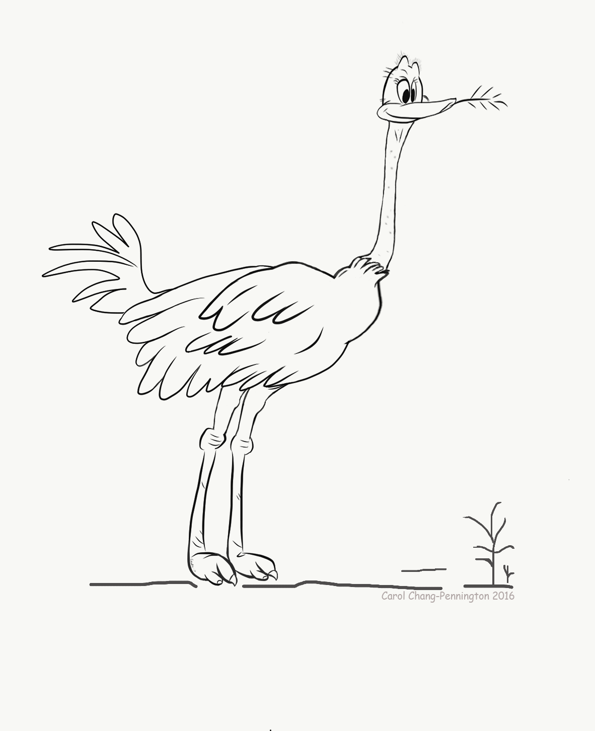1182x1452 My Cute Ostrich, Digital Carol C P