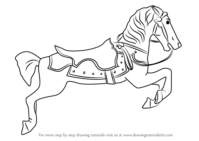 800x567 Learn How To Draw Carousel Horse (Everyday Objects) Step By Step