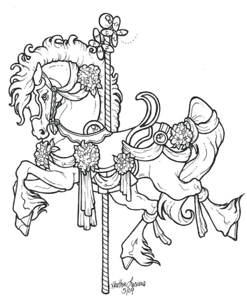 846x1050 Coloring Carousel Horse Coloring Pages Head Drawing Car Pictures