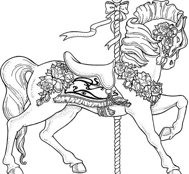 650x600 Carousel Horse Coloring Pages Coloring Page For Kids