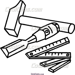 300x300 Chisel Hammer And Ruler Vector Clip Art