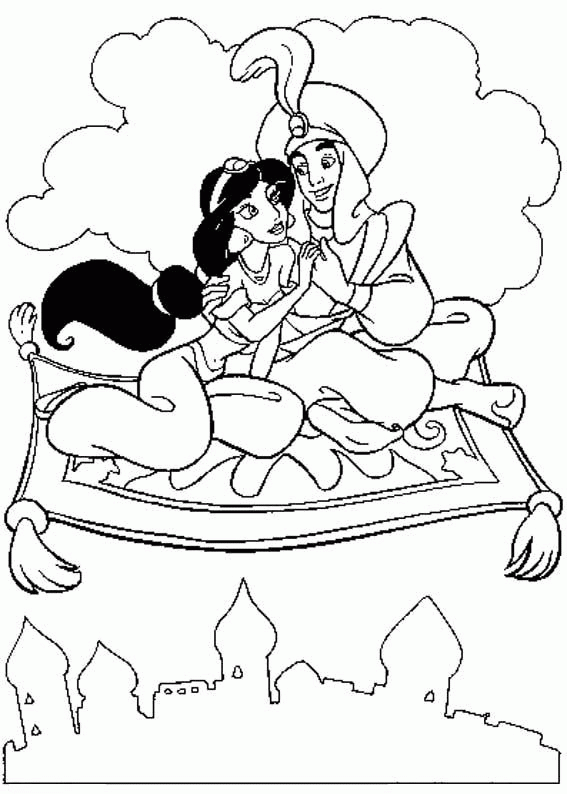 567x794 Aladdin Magic Carpet Coloring Page Wedding Magic