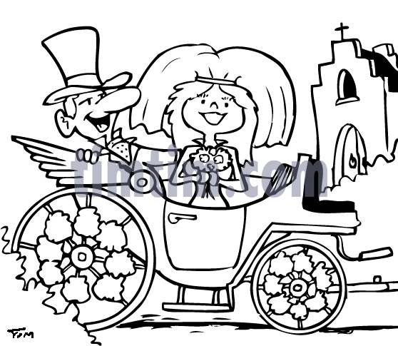 558x485 Free Drawing Of A Bridal Carriage Bw From The Category Church