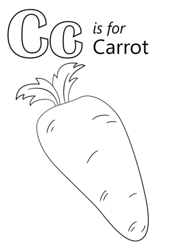 340x480 Letter C Is For Carrot Coloring Page Free Printable Coloring Pages