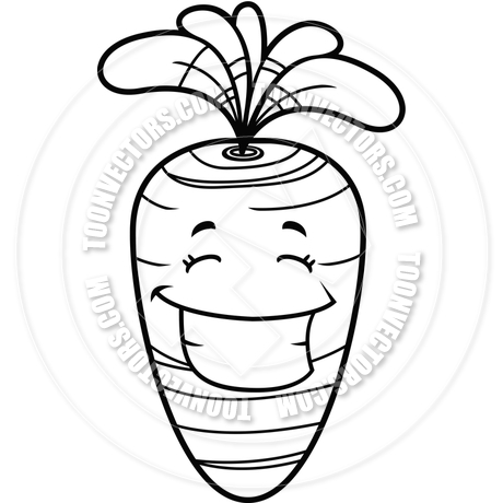 460x460 Carrot Smiling (Black And White Line Art) By Cory Thoman Toon