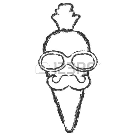 450x450 Vector Hand Drawn Brush Line Black Carrot With Short Tail