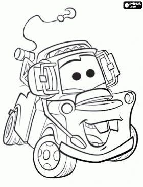 280x365 Lightning Mcqueen And Mater Coloring Page Mater Is The Chief