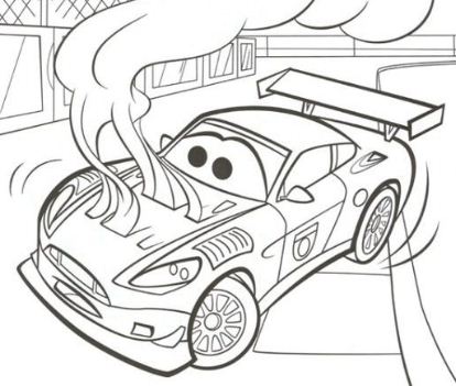 414x351 Disney Cars Mack Coloring Page