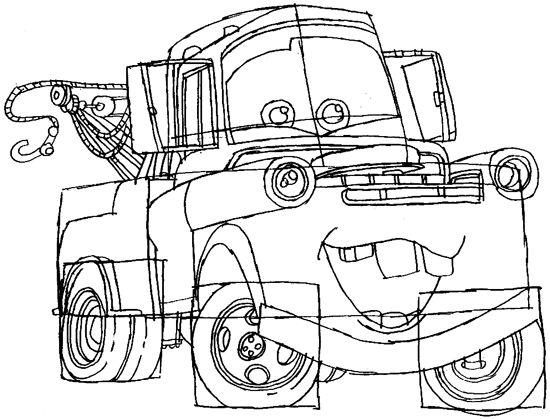 550x419 How To Draw Tow Mater From Disney Cars Movie