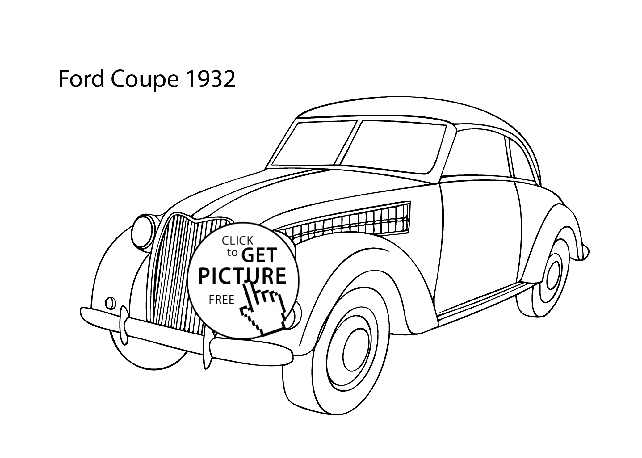 2079x1483 Super Car Ford Coupe 1932 Coloring Page, Cool Car Printable Free