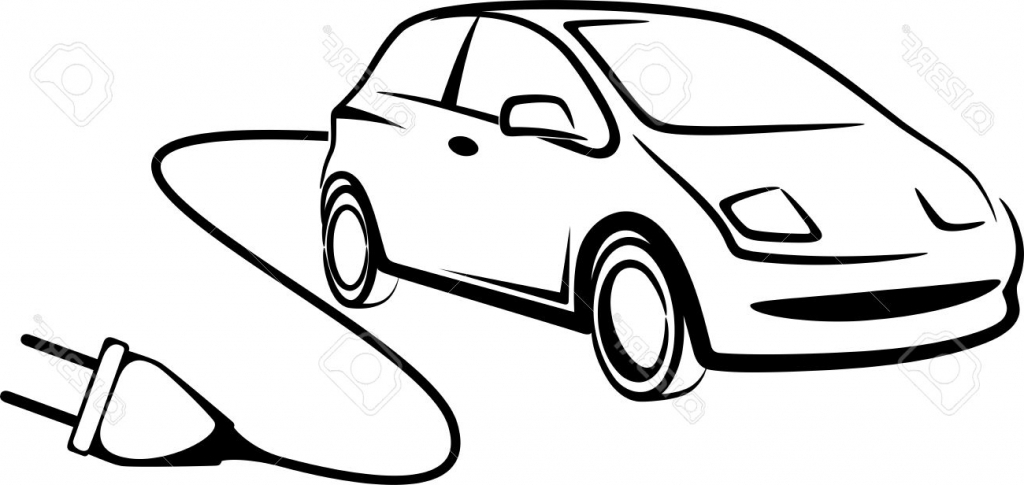 1024x485 Simple Drawing Of A Car Simple Illustration With Electric Car