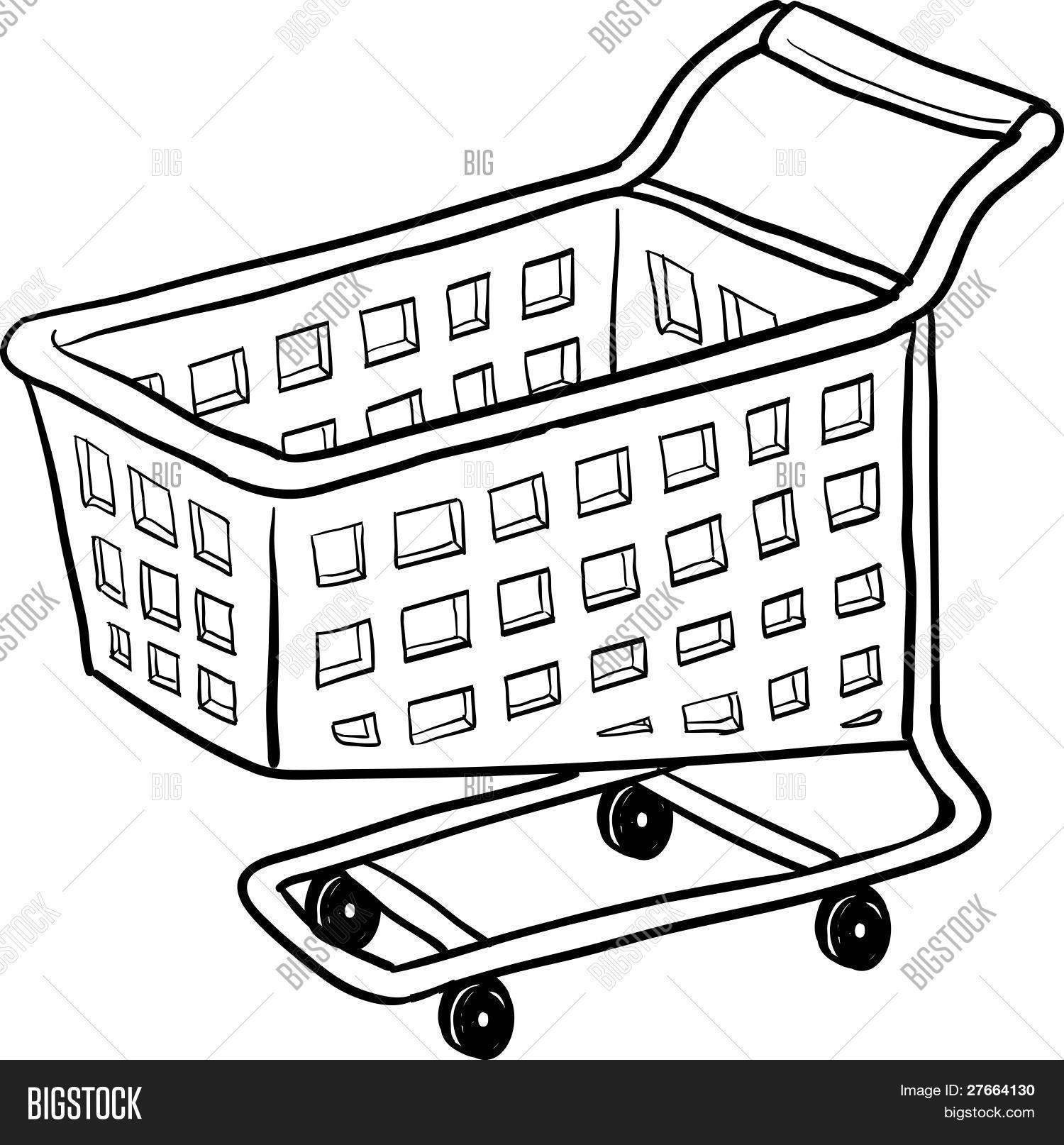 1500x1614 Shopping Cart Drawing Vector Amp Photo Bigstock