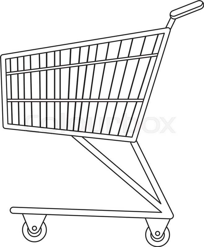 659x800 Shopping Carts Icon, Line, Sketch, Doodle Style. Metal Shopping