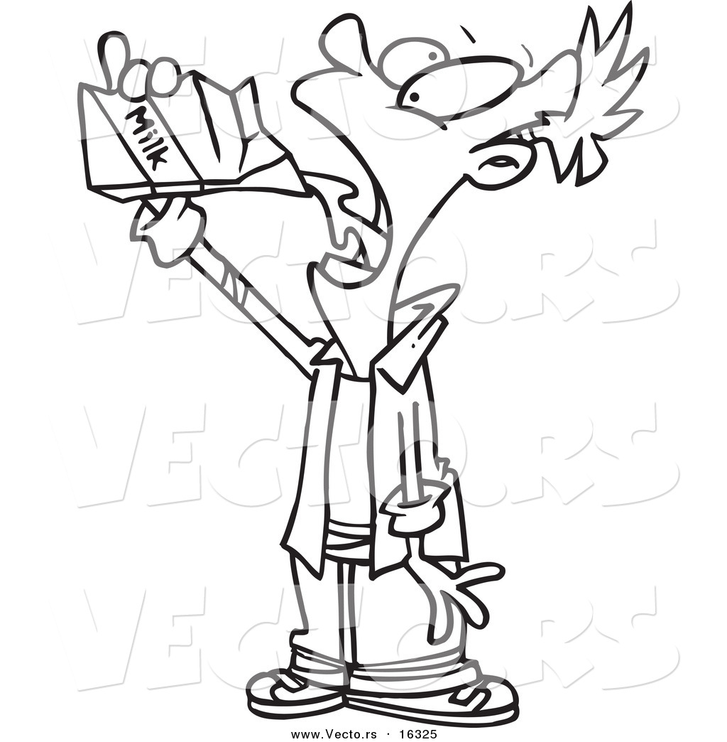 1024x1044 Vector Of A Cartoon Man Chugging Milk From The Carton