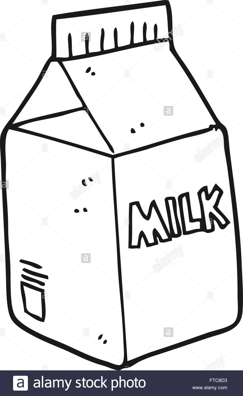 854x1390 Freehand Drawn Black And White Cartoon Milk Carton Stock Vector
