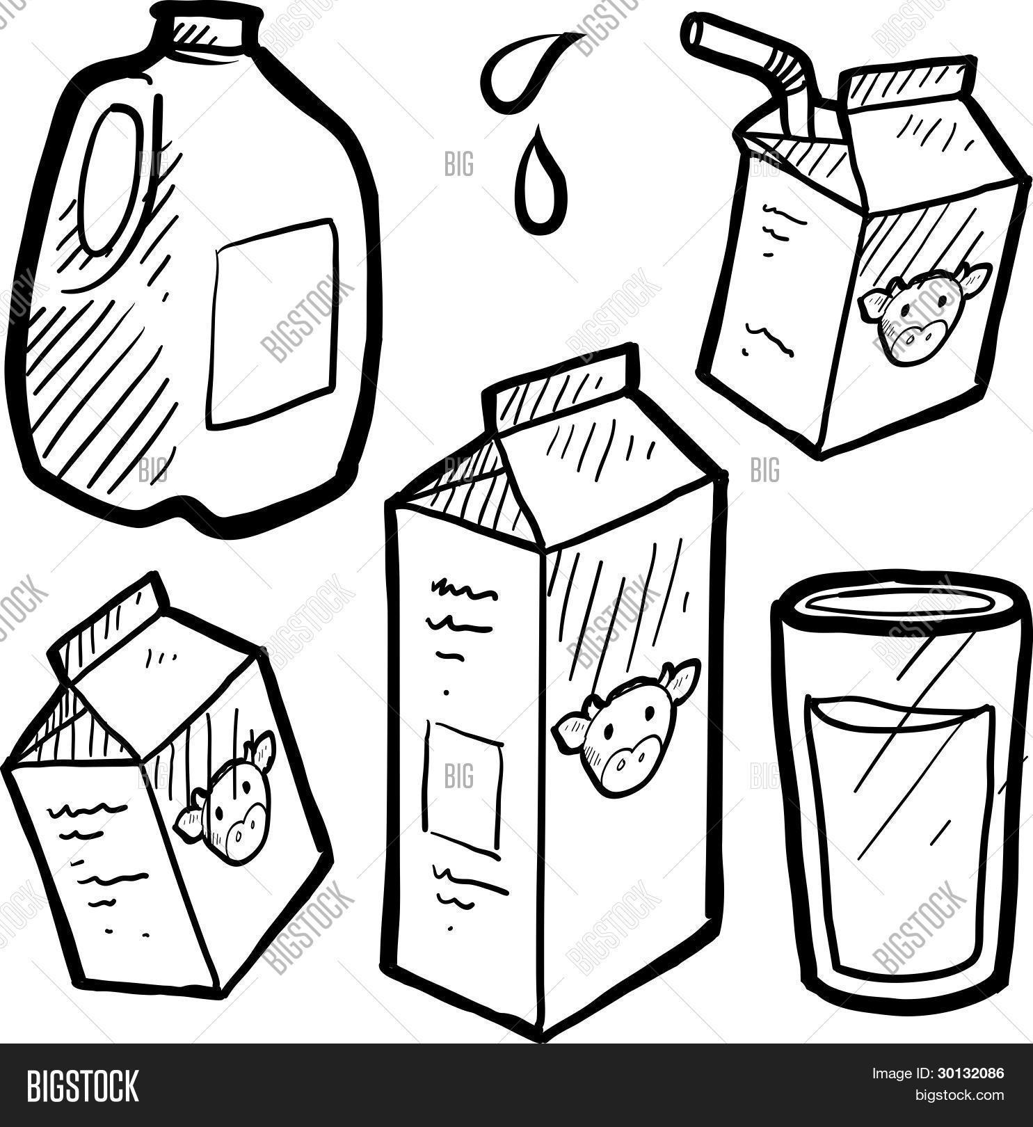 1485x1620 Milk Juice Carton Sketch Vector Amp Photo Bigstock