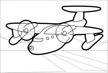 425x287 Outline Drawing Cartoon Airplane Plane Aircraft Aeroplane Clip
