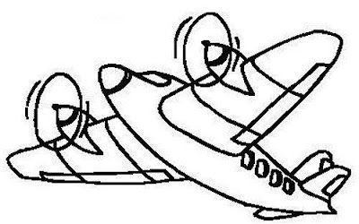 400x250 Printable Airplane Coloring Sheet