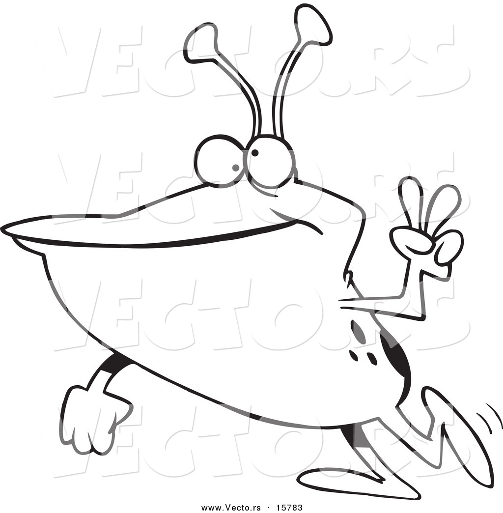 1024x1044 Vector Of A Cartoon Peaceful Alien