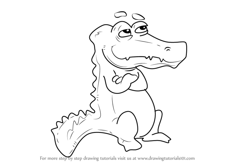 800x567 Learn How To Draw A Cartoon Alligator (Animals For Kids) Step By