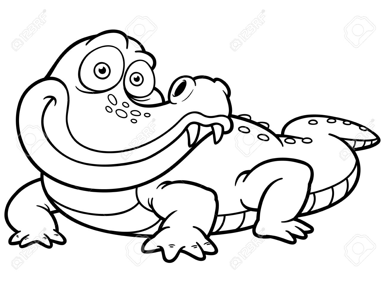 1300x975 Vector Illustration Of Cartoon Crocodile