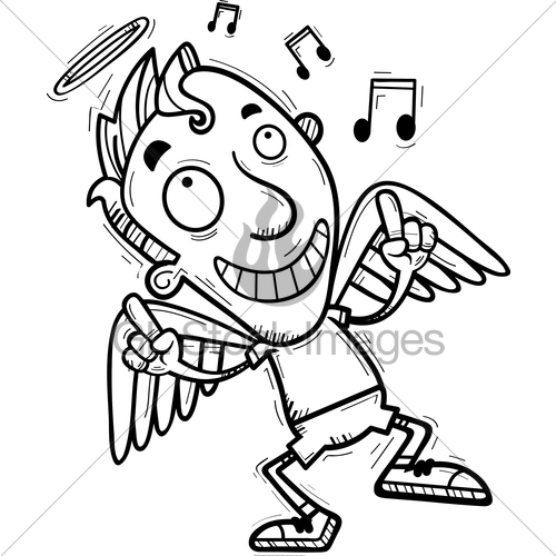 500x500 Cartoon Angel Dancing Gl Stock Images