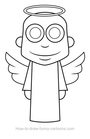 300x463 Angel Drawing (Sketching + Vector)