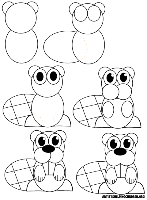 Cartoon Animals Step By Step Drawing