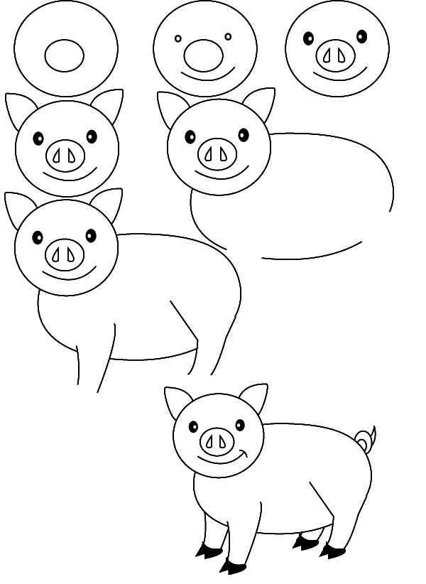 Cartoon Animals Step By Step Drawing at GetDrawings | Free download