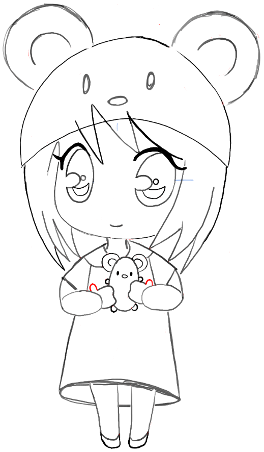 519x886 How To Draw A Chibi Girl With Cute Mouse Hat Easy Step By Step