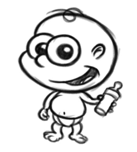 449x500 Cartoon Baby Drawings