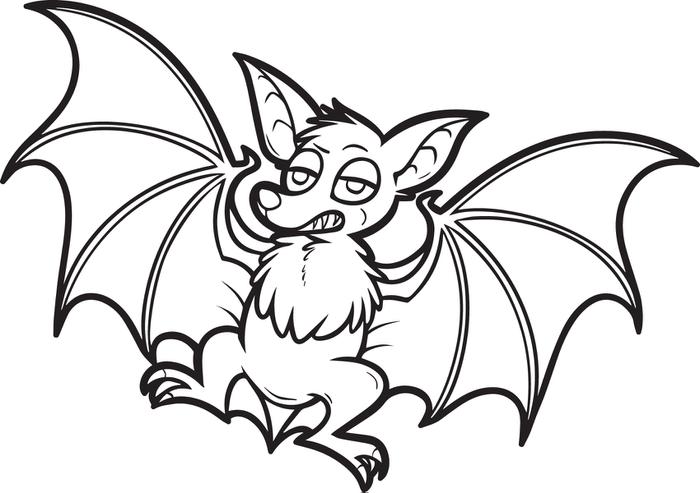 700x493 Free Printable Cartoon Bat Coloring Page For Kids