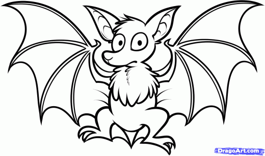 520x307 Learn How To Draw A Fruit Bat, Forest Animals, Animals, Free Step