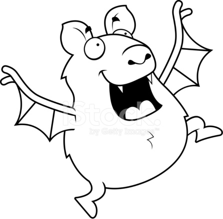 446x439 Cartoon Bat Jumping Stock Vector