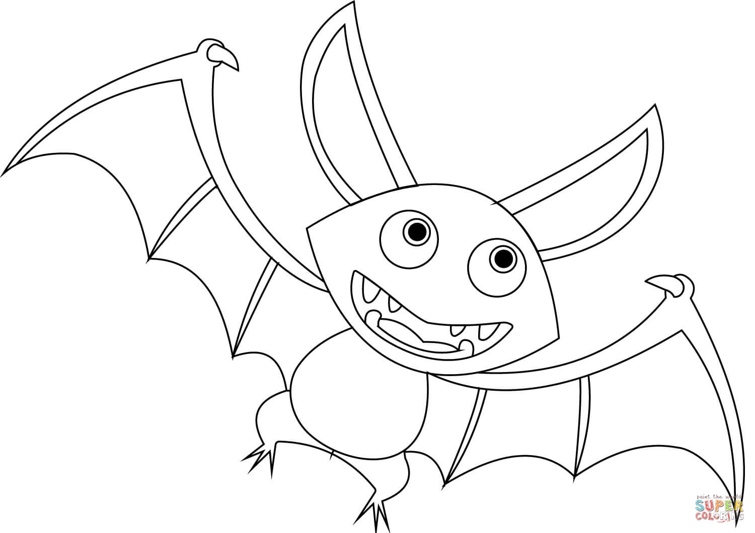 1500x1060 Cartoon Bat Coloring Page Free Printable Coloring Pages