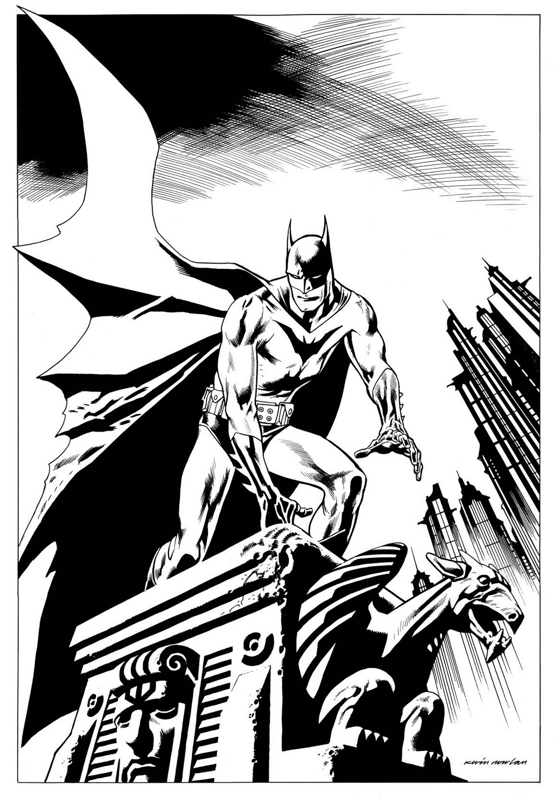 1107x1600 Kevin Nowlan Batman Gargoyle Drawing