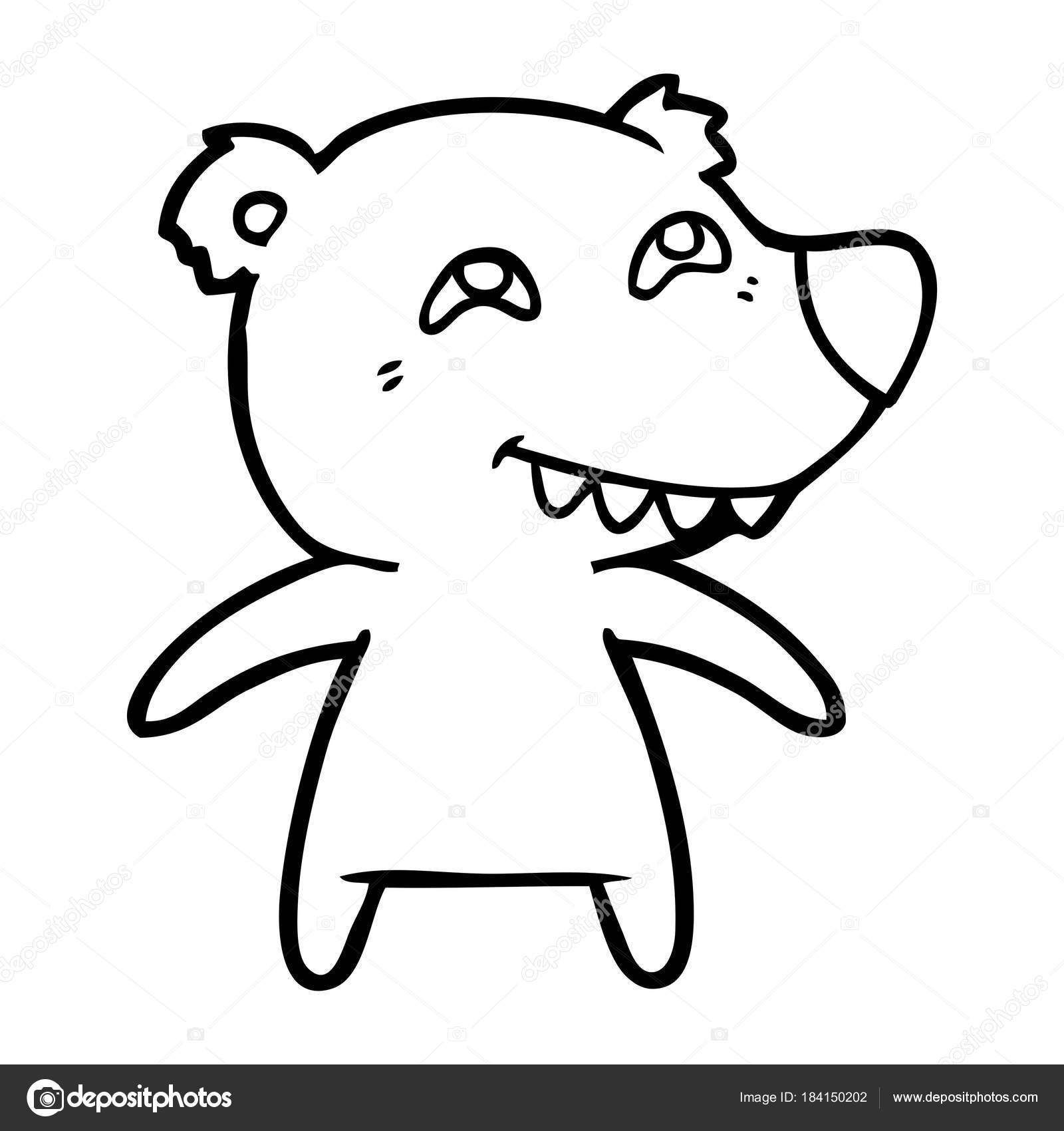 1600x1700 Cartoon Bear Showing Teeth Stock Vector Lineartestpilot
