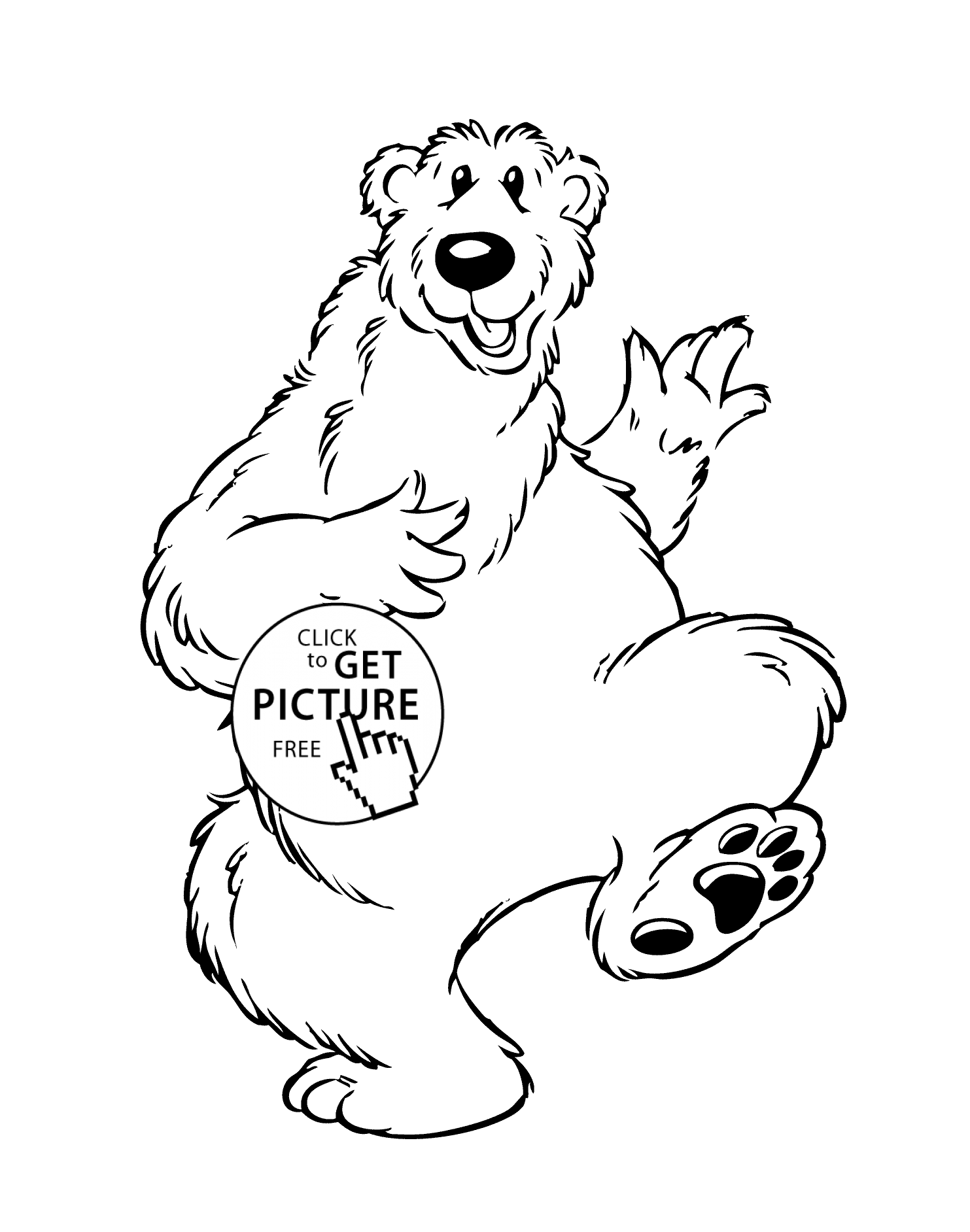 1483x1884 Funny Bear Cartoon Animals Coloring Pages For Kids, Printable Free