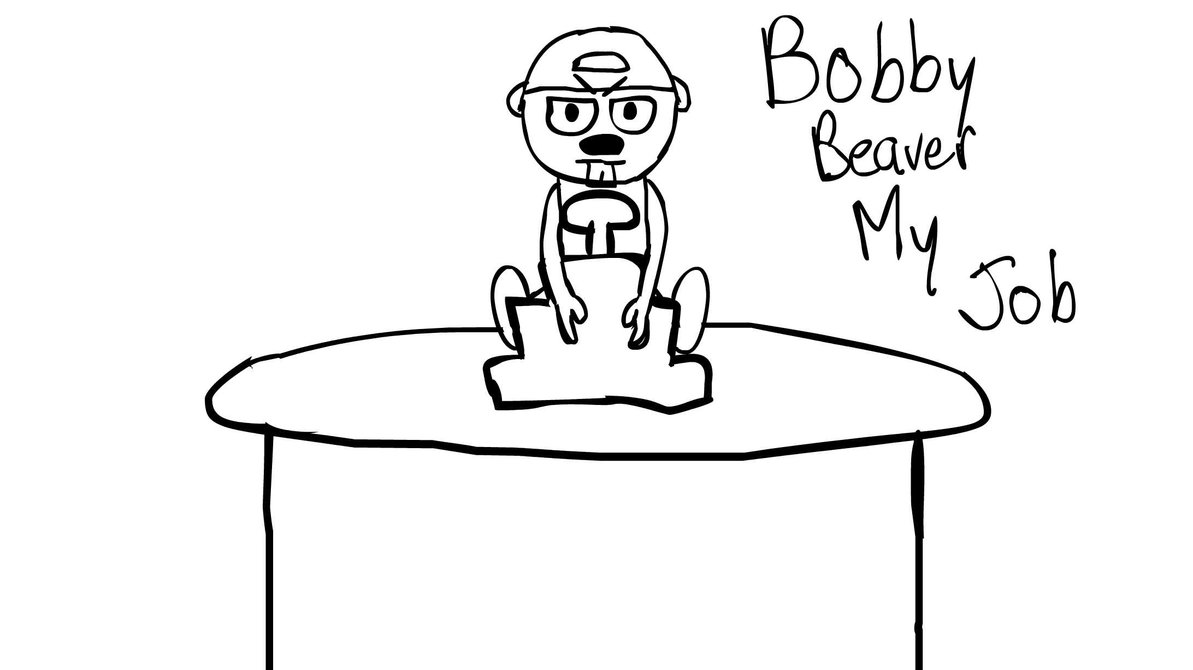 1193x670 Bobby Beaver My Job Drawing By Kcharged