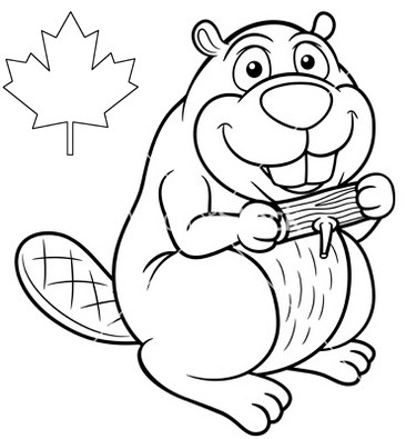 375x395 Canada Beaver Coloring Page Online