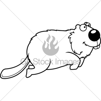 325x325 Cartoon Beaver Jumping Gl Stock Images
