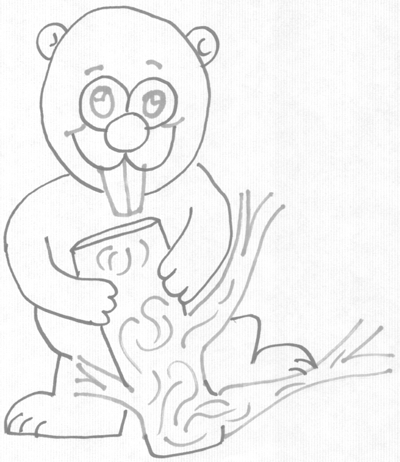 400x462 How To Draw Cartoon Beavers In Easy Steps Drawing Lesson