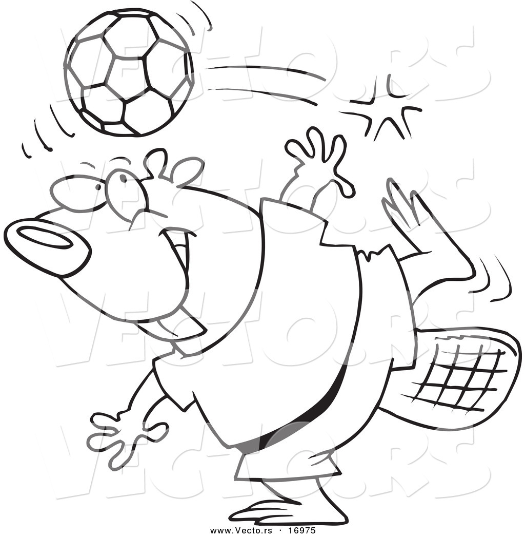 1024x1044 Vector Of A Cartoon Soccer Beaver