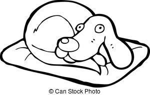 300x191 Cartoon Dog On Bed Clipart Vector