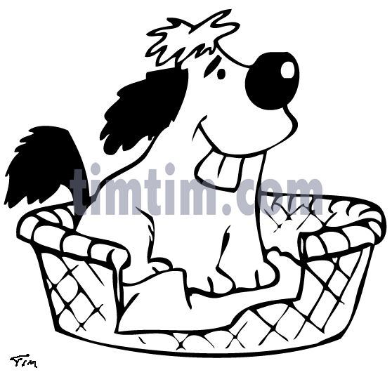 558x544 Free Drawing Of A Dog Bed Bw From The Category Pets