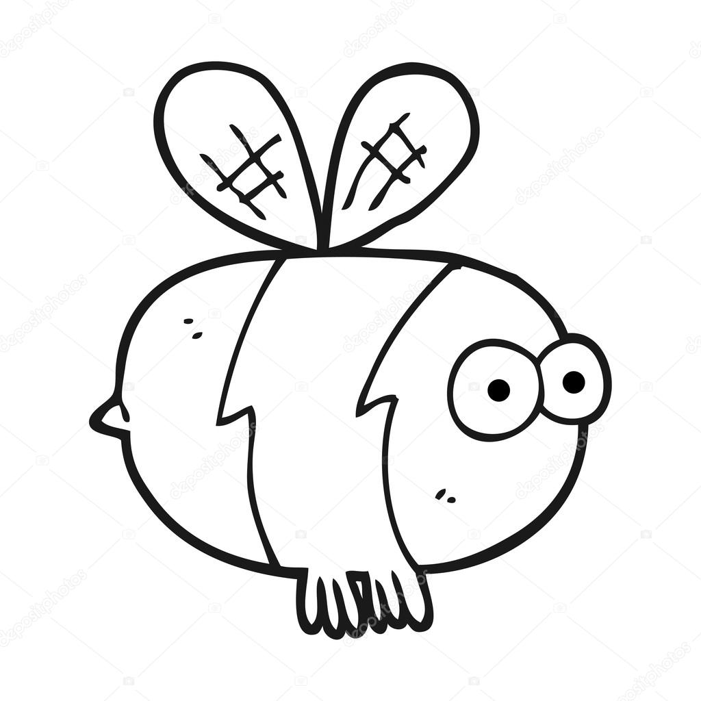 1024x1024 Black And White Cartoon Bee Stock Vector Lineartestpilot