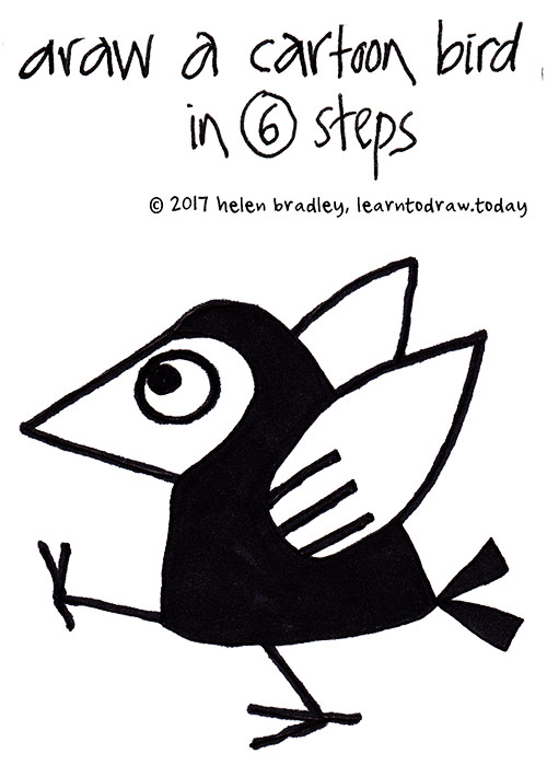 500x699 Draw A Cartoon Bird In 6 Steps Learn To Draw