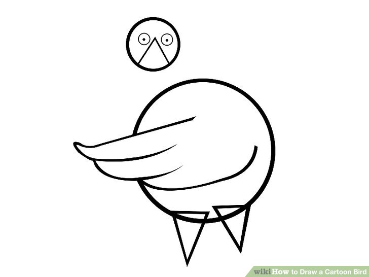 728x546 How To Draw A Cartoon Bird 10 Steps (With Pictures)