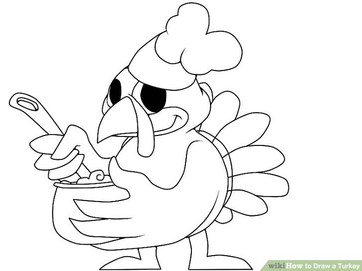 728x546 5 Ways To Draw A Turkey Step By Step