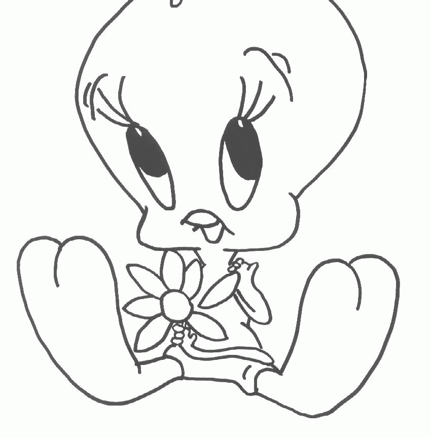 850x864 Baby Tweety Bird Coloring Pages To Print Looney Tunes Cartoons